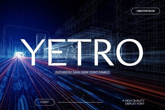 Yetro: A Futuristic Display Font for Modern Web Design